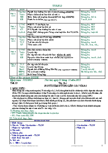 Giáo án tổng hợp Lớp 4 - Tuần 13