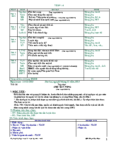 Giáo án tổng hợp Lớp 4 - Tuần 14