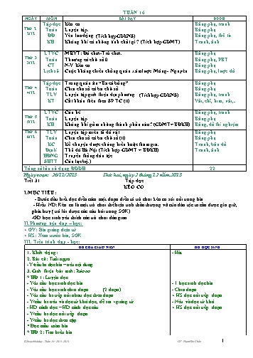 Giáo án tổng hợp Lớp 4 - Tuần 16
