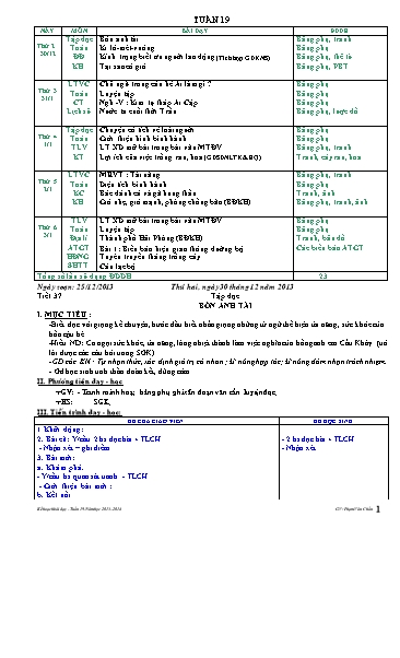 Giáo án tổng hợp Lớp 4 - Tuần 19