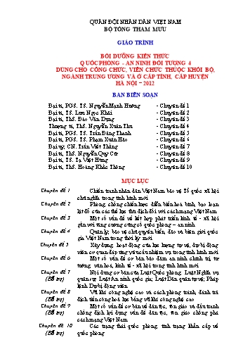 Giáo trình Bồi dưỡng kiến thức Quốc phòng, an ninh đối tượng 4