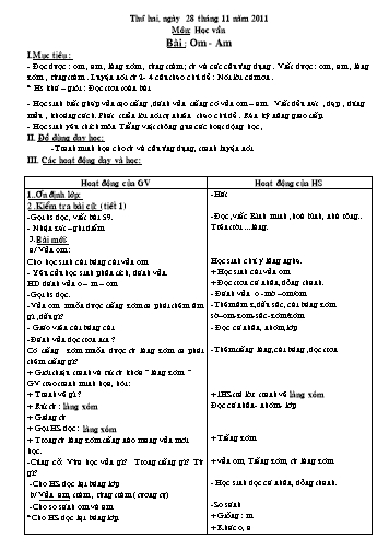 Kế hoạch bài dạy Lớp 1 - Tuần 15