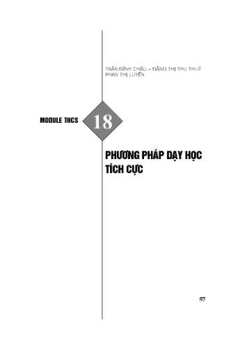 Module bồi dưỡng thường xuyên cấp THCS - Phần 18: Phương pháp dạy học tích cực