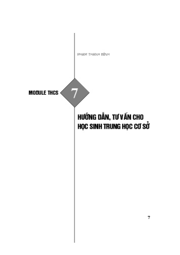 Module bồi dưỡng thường xuyên cấp THCS - Phần 7: Hướng dẫn, tư vấn cho học sinh Trung học cơ sở